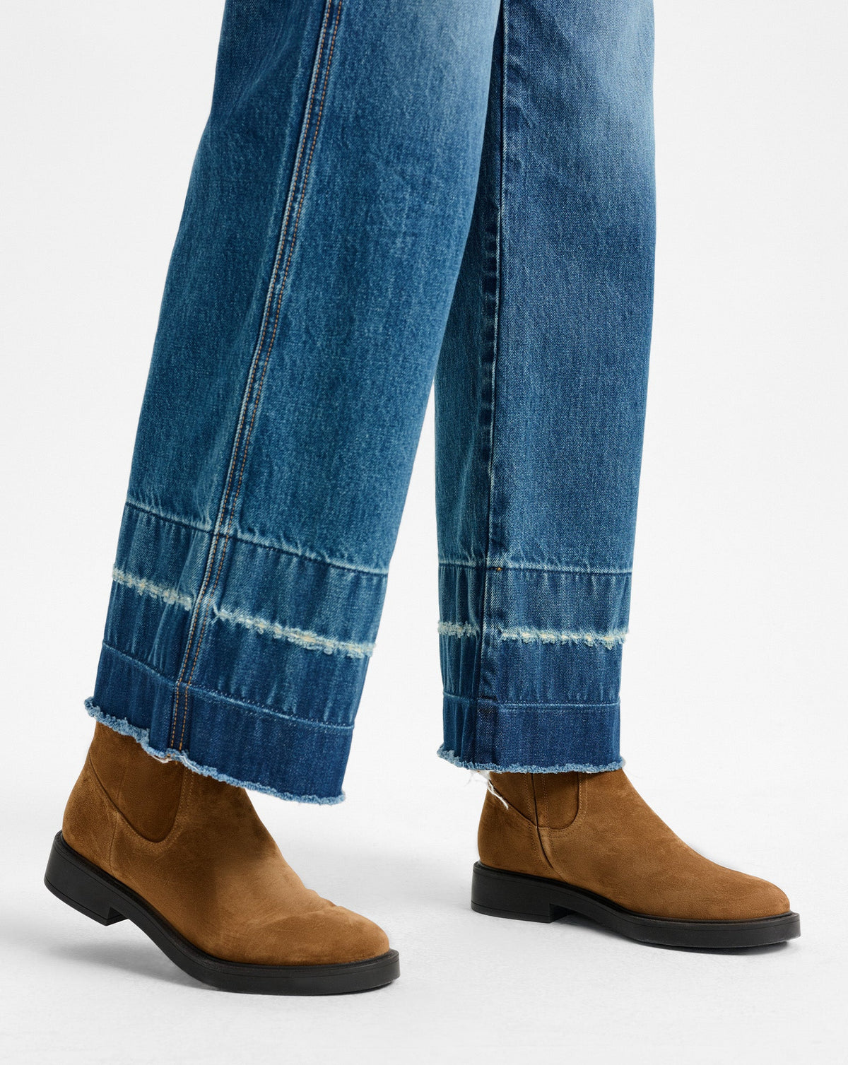 Veronica Beard | Creswell Shearling Mid-Calf Boot in Tan Suede Hazelwood