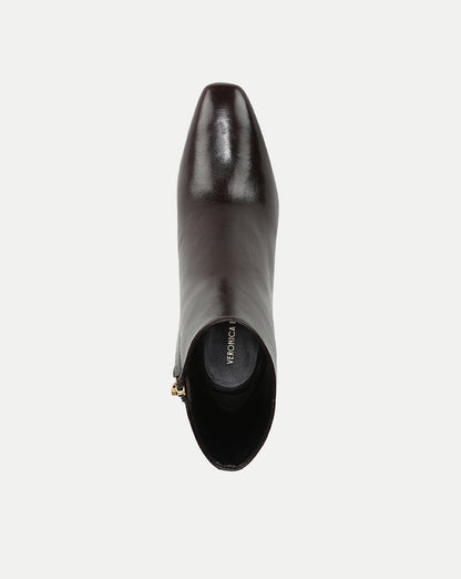 Veronica Beard | Cera Leather Ankle Boot in Burgundy Dark Raisin