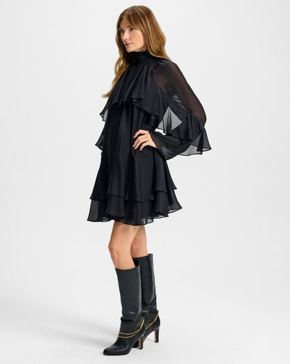Veronica Beard | Tarian Tall Chain Boot in Black Leather Black