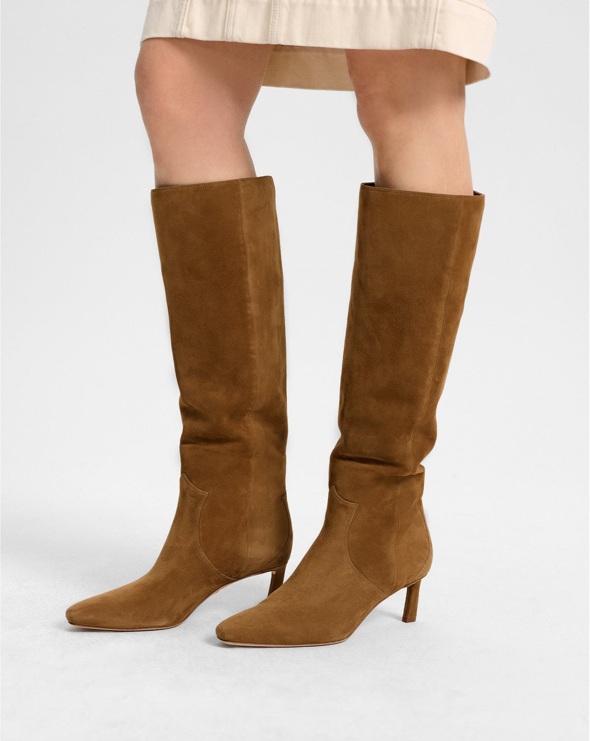 Veronica Beard | Kinna Tall Boot in Tan Suede Hazelwood