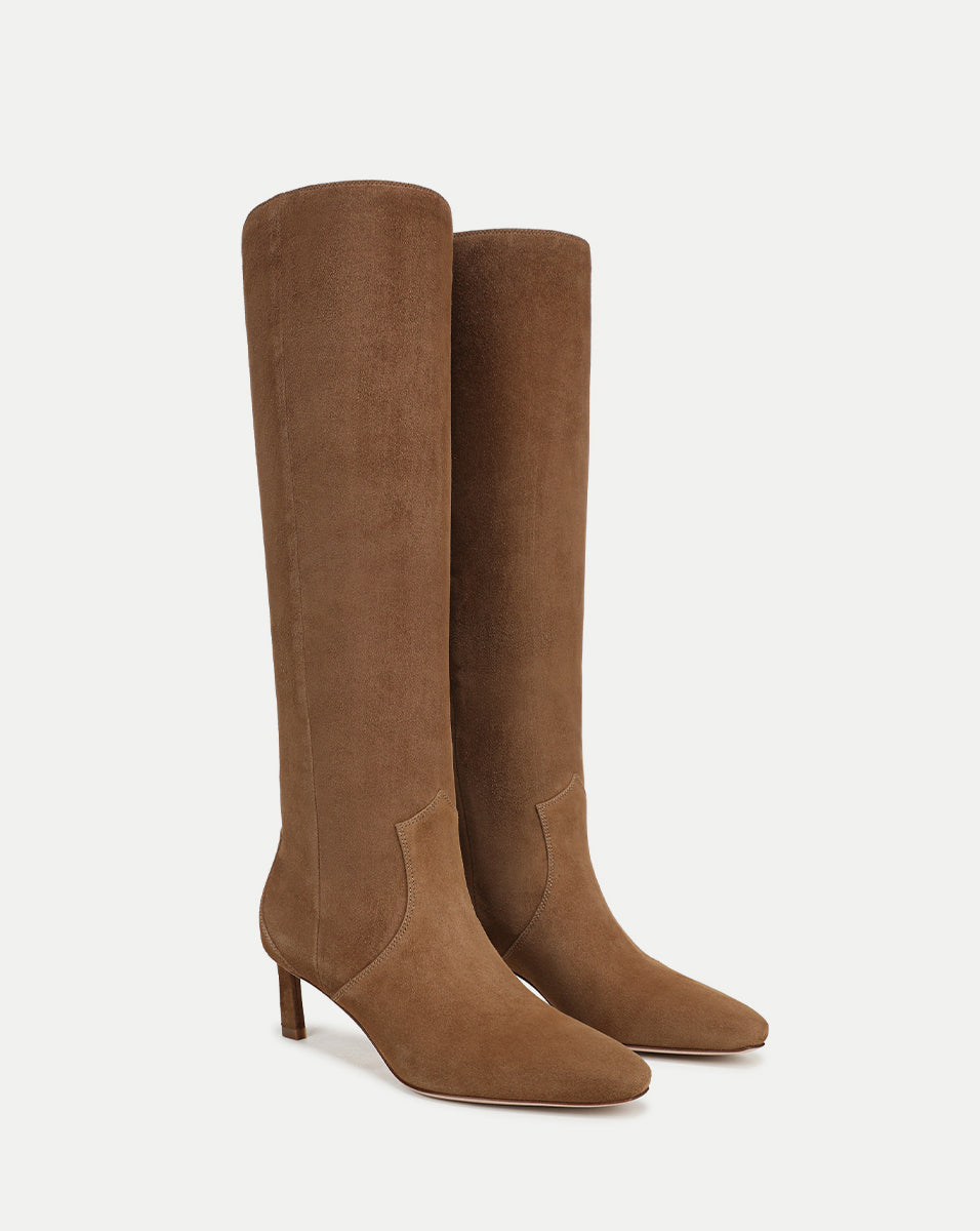 Veronica Beard | Kinna Tall Boot in Tan Suede Hazelwood