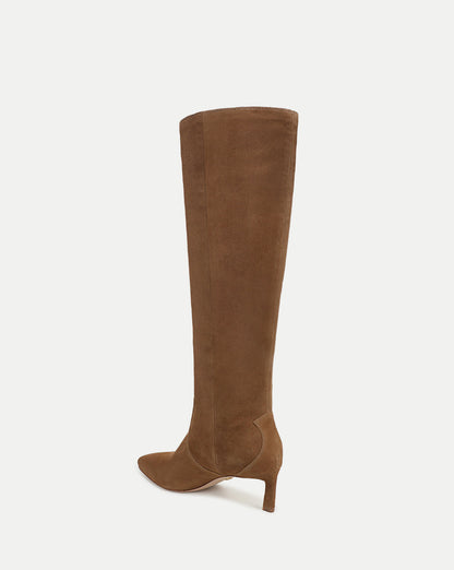 Veronica Beard | Kinna Tall Boot in Tan Suede Hazelwood