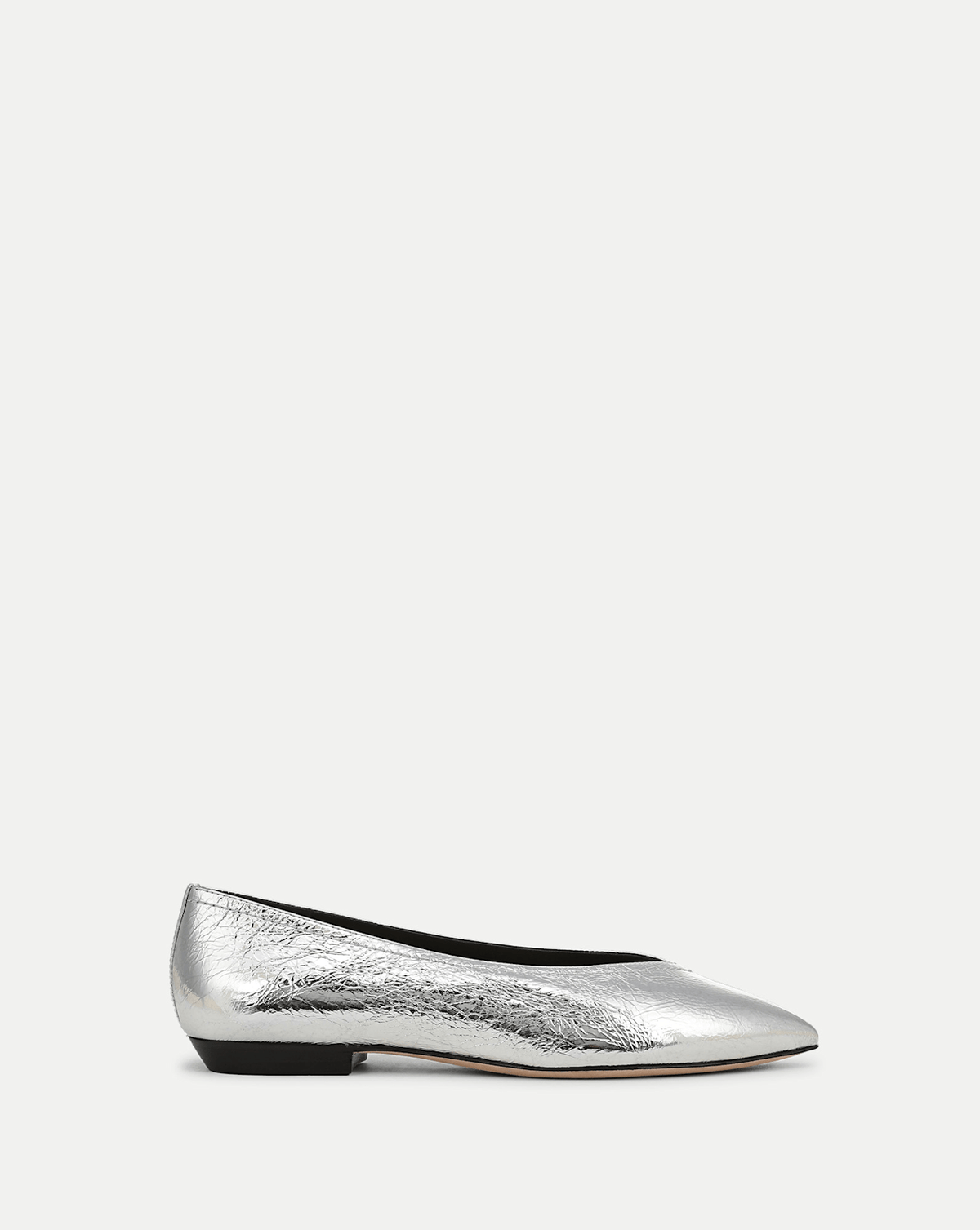 Veronica Beard | Bancroft Metallic Flat in Silver Silver