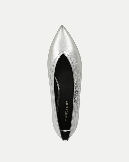 Veronica Beard | Bancroft Metallic Flat in Silver Silver