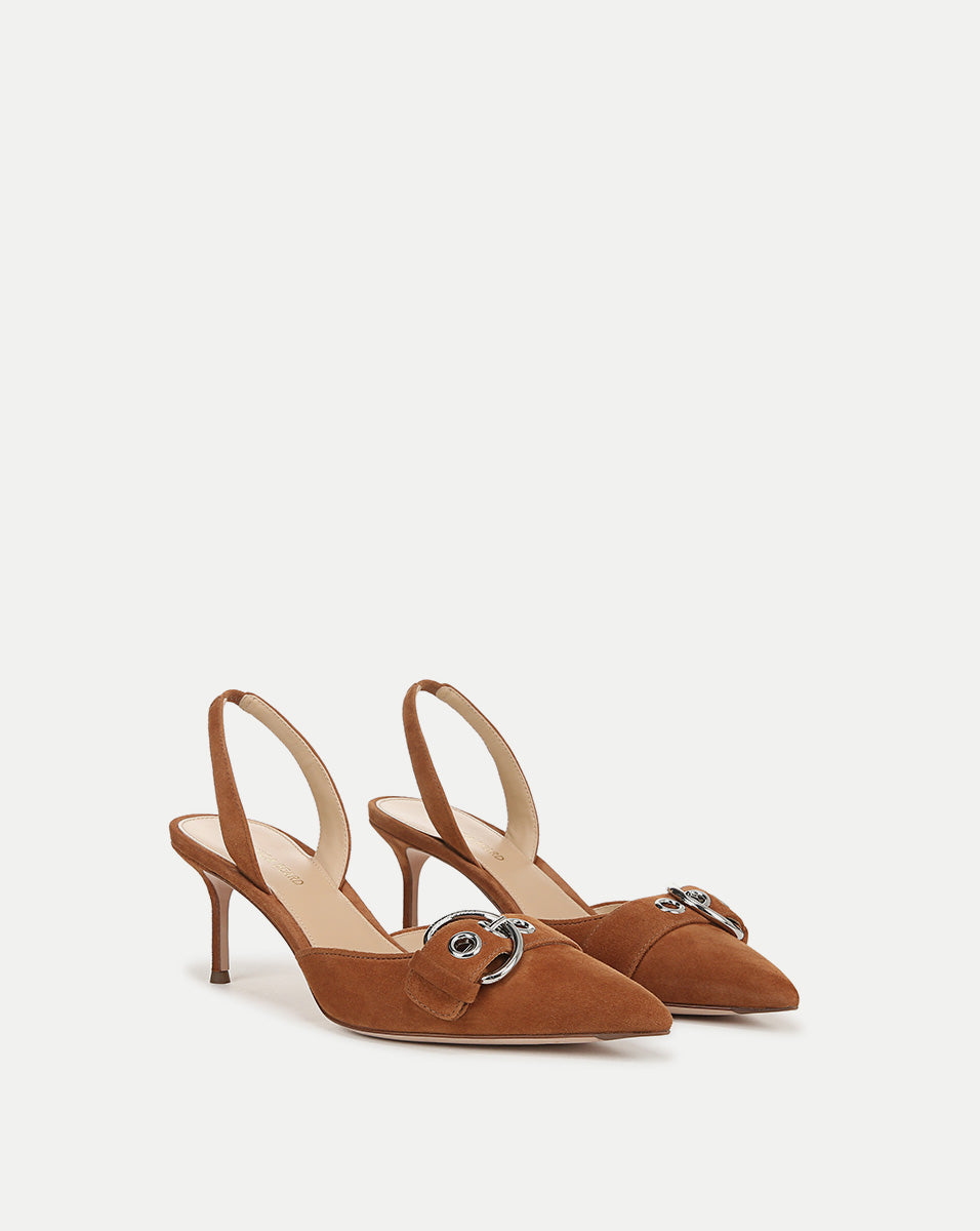 Veronica Beard | Roxy Suede Slingback Pump in Black Hazelwood