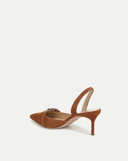 Veronica Beard | Roxy Suede Slingback Pump in Black Hazelwood