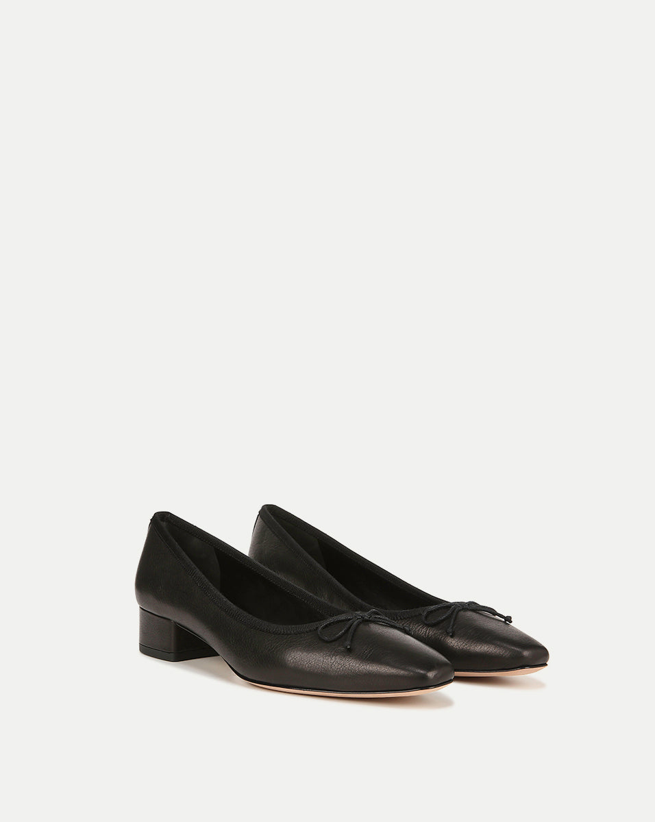 Veronica Beard | Cecile Leather Ballet Pump Black