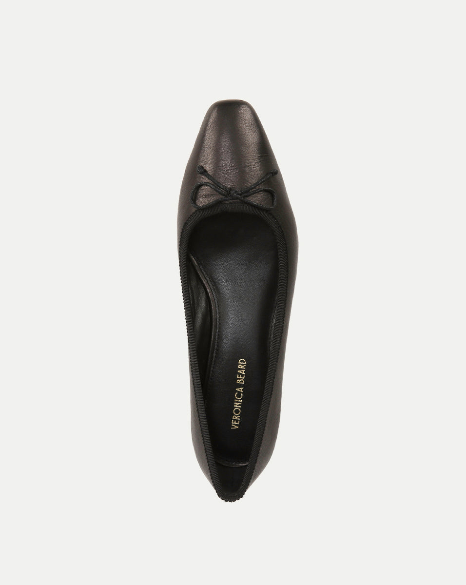 Veronica Beard | Cecile Leather Ballet Pump Black