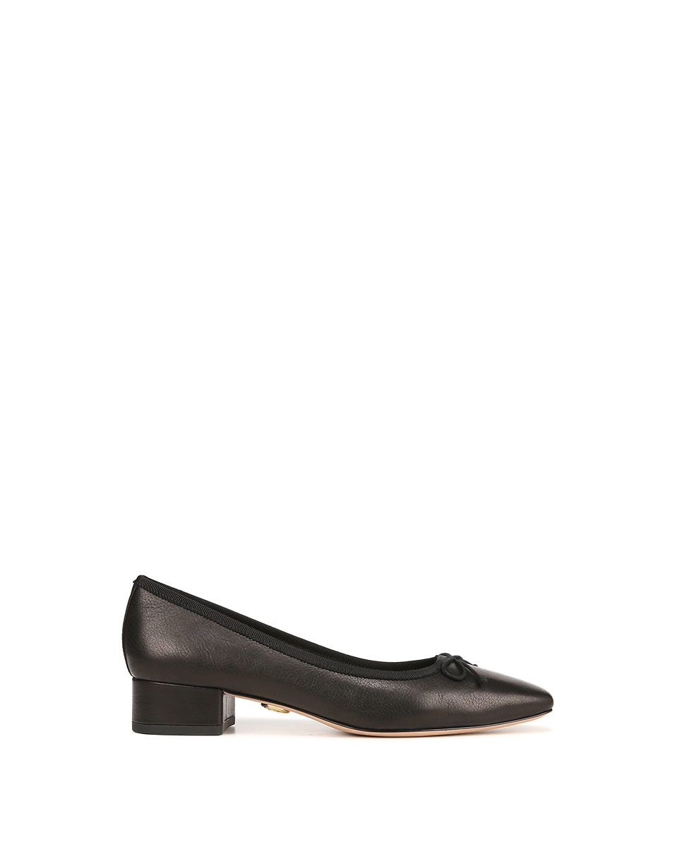 Veronica Beard | Cecile Leather Ballet Pump Black