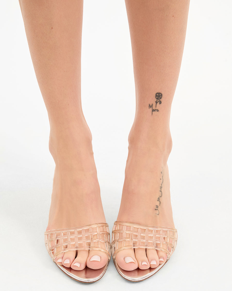 Veronica Beard | Tia Jelly Sandal in Clear/Silver Clear/Silver
