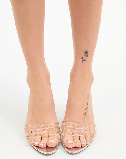 Veronica Beard | Tia Jelly Sandal in Clear/Silver Clear/Silver
