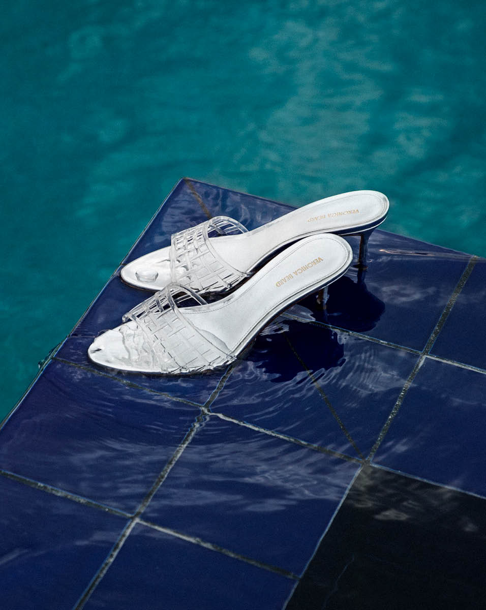 Veronica Beard | Tia Jelly Sandal in Clear/Silver Clear/Silver
