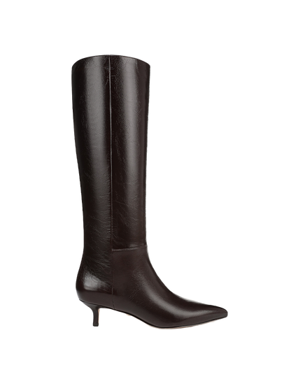 Veronica Beard | Lisa Kitten-Heel Boot in Dark Raisin Dark Raisin