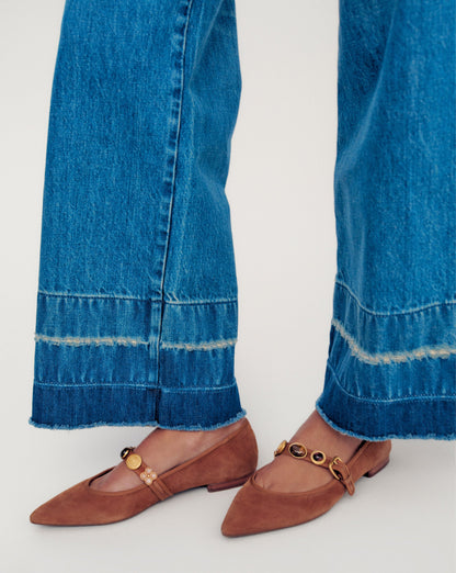 Veronica Beard | Selene Embellished Flat in Brown Hazelwood