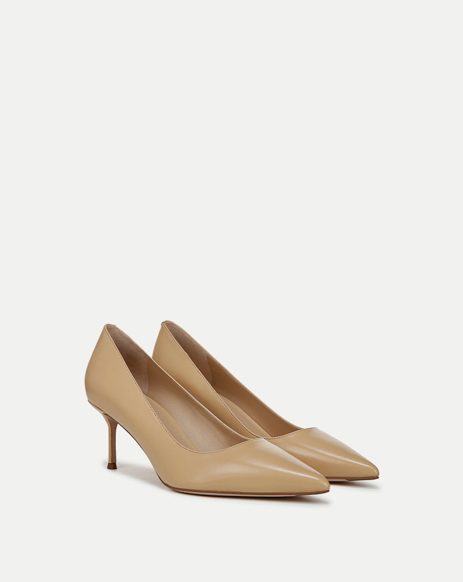 Veronica Beard | Rita Leather Pump in Beige Beige