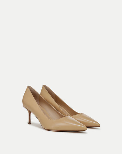 Veronica Beard | Rita Leather Pump in Beige Beige