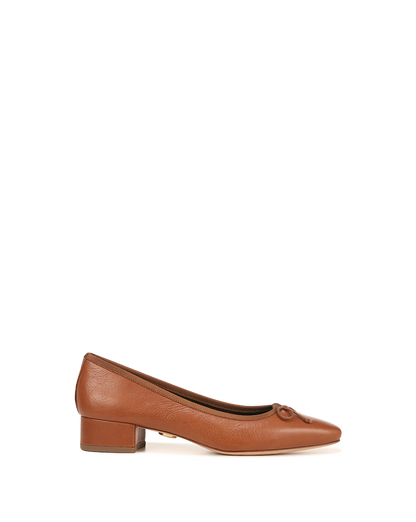Veronica Beard | Cecile Leather Ballet Pump Caramel