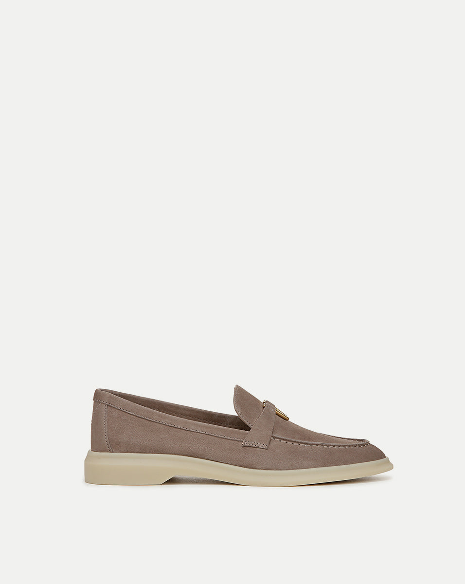 Veronica Beard | Ailey Suede Loafer in Taupe Taupe