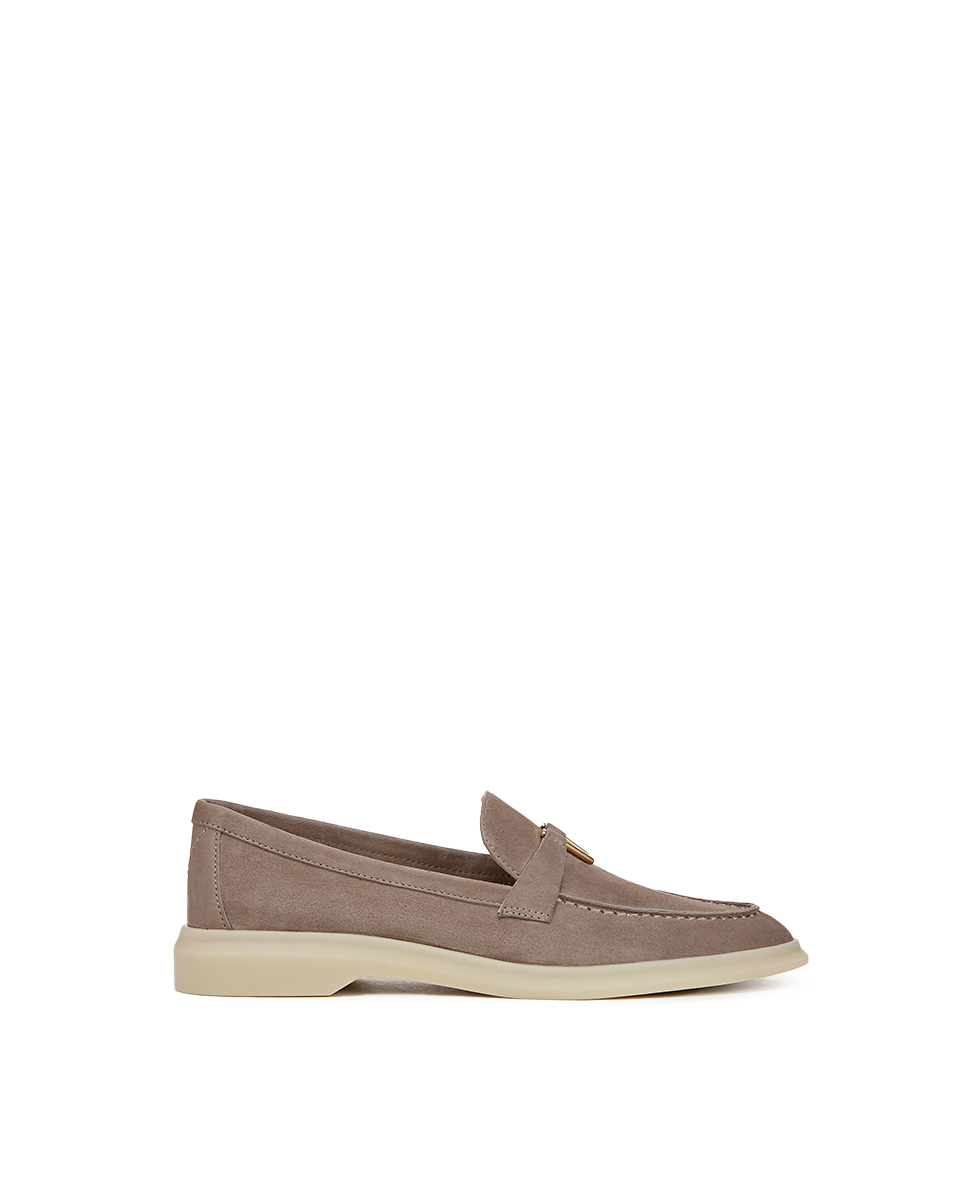 Veronica Beard | Ailey Suede Loafer in Taupe Taupe