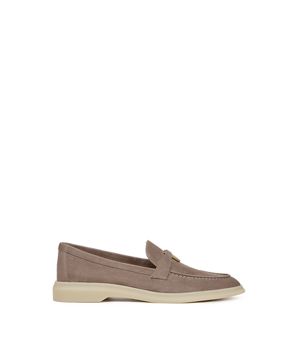 Veronica Beard | Ailey Suede Loafer in Taupe Taupe