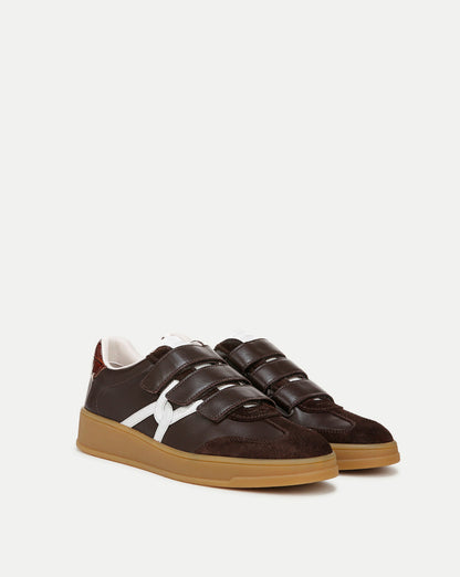 Veronica Beard | Reagan Velcro Sneaker in Espresso/White Espresso/White