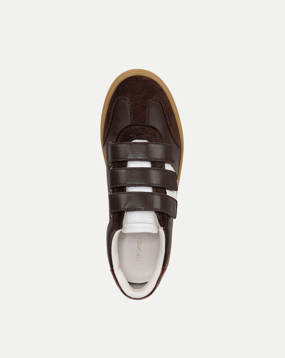 Veronica Beard | Reagan Velcro Sneaker in Espresso/White Espresso/White