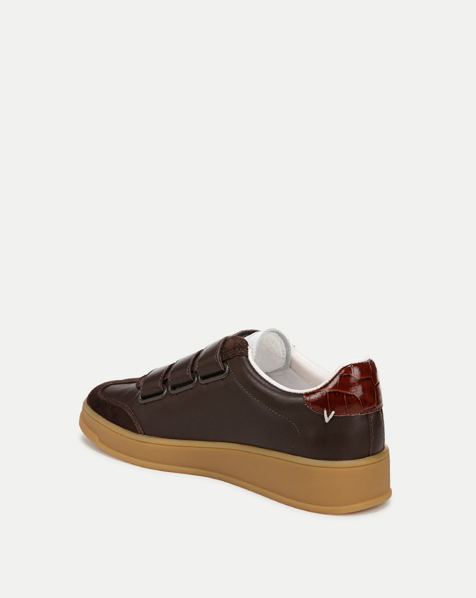 Veronica Beard | Reagan Velcro Sneaker in Espresso/White Espresso/White