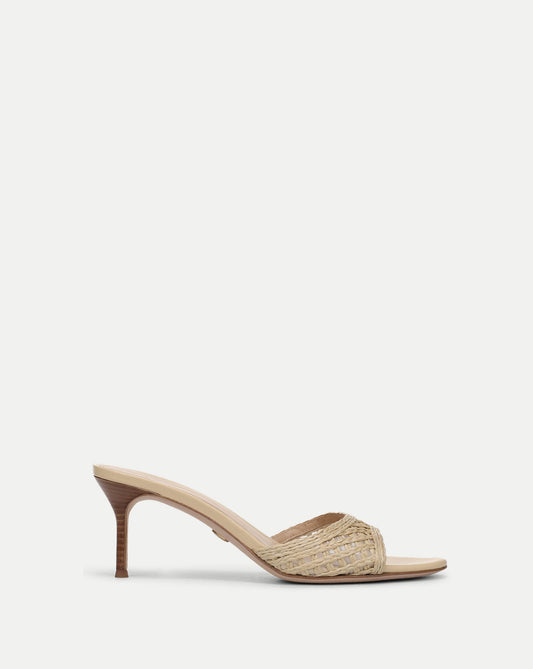 Veronica Beard | Tia Raffia Sandal in Tan Natural Natural