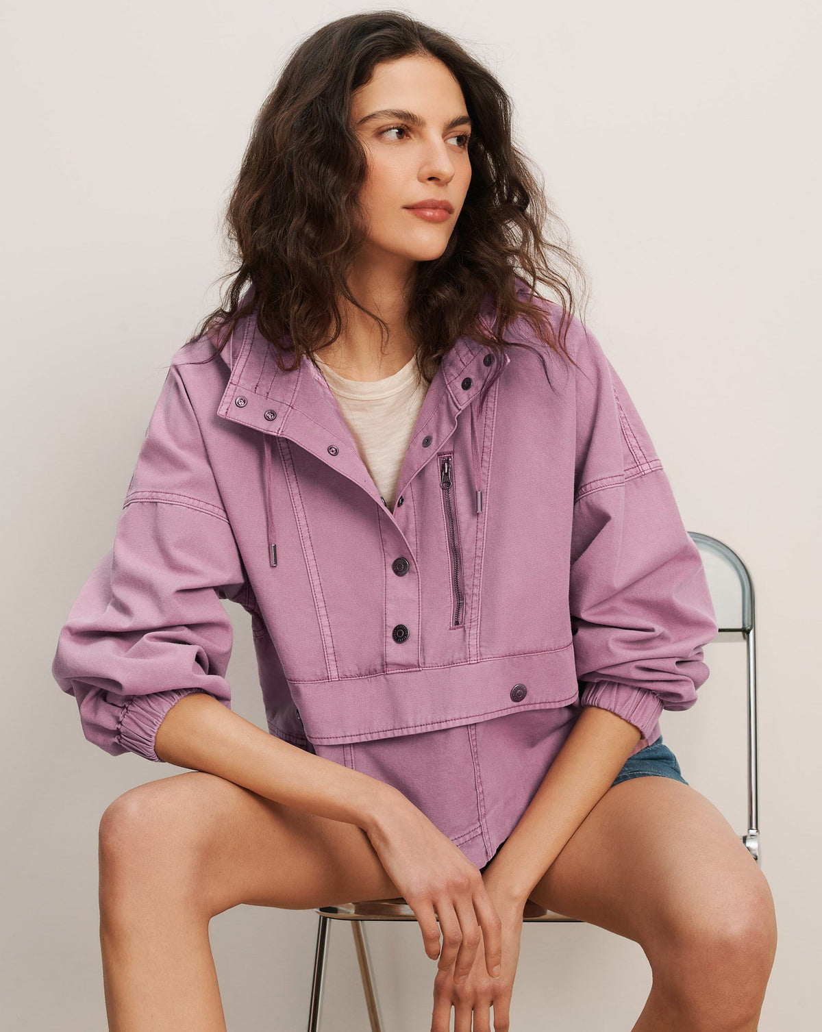 Veronica Beard | Cunningham Anorak Jacket in Purple Orchid Haze Orchid Haze