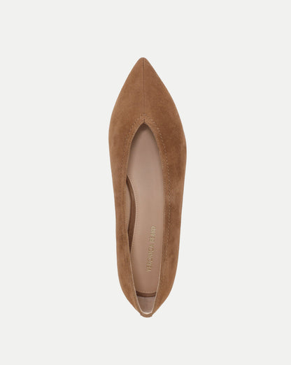 Veronica Beard | Bancroft Suede Flat in Chestnut Chestnut