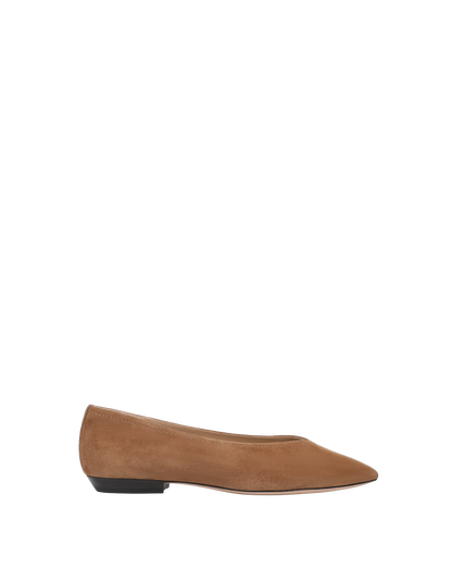 Veronica Beard | Bancroft Suede Flat in Chestnut Chestnut