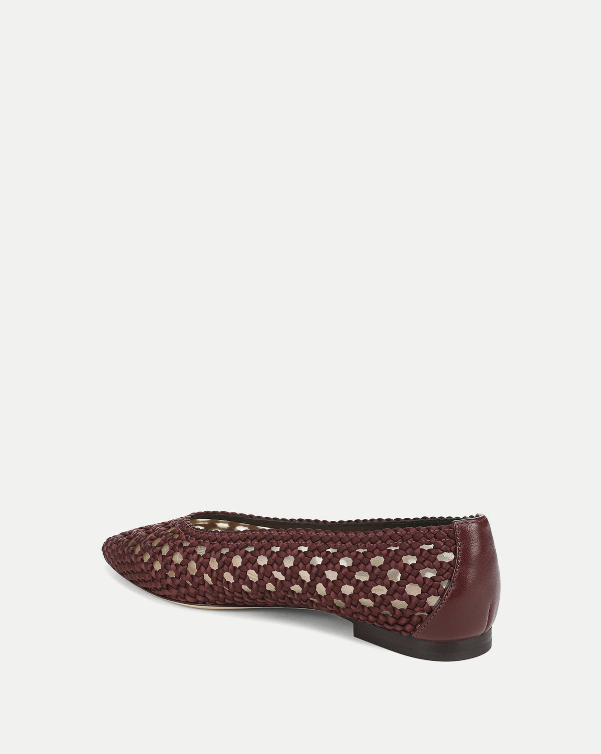 Veronica Beard | Cienna Woven Satin Ballet Flat in Burgundy Pinot Noir Pinot Noir