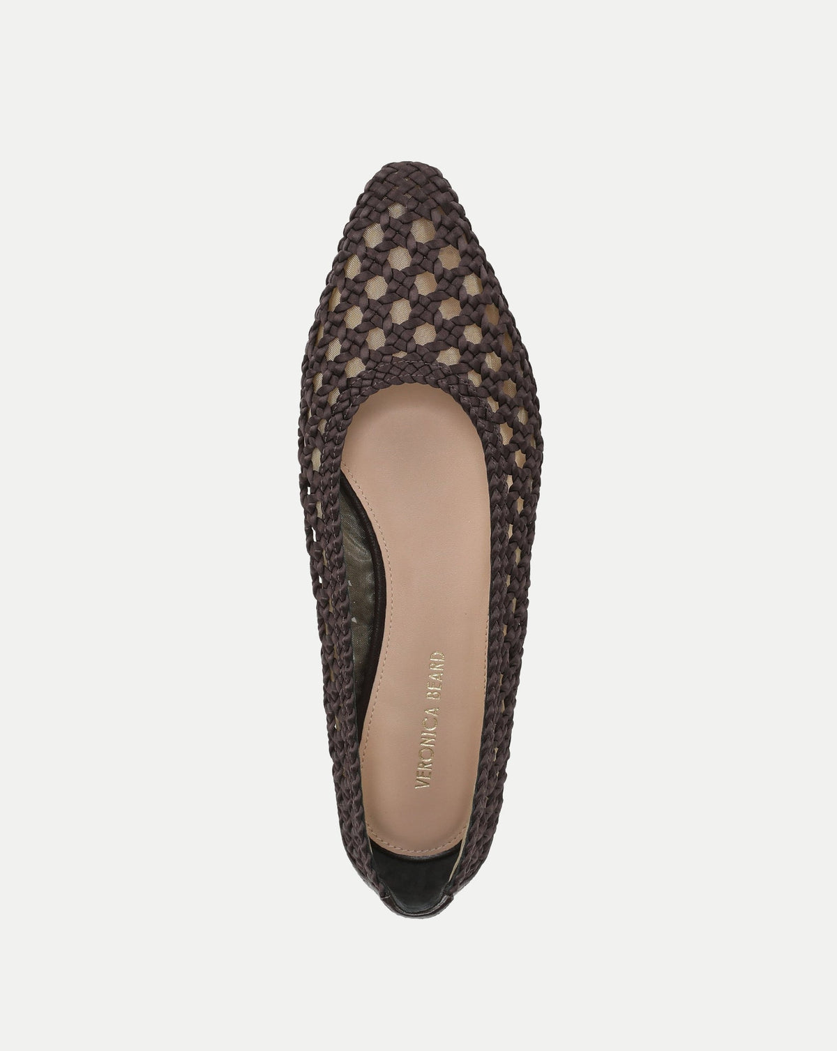 Veronica Beard | Cienna Woven Satin Flat in Espresso Brown Espresso