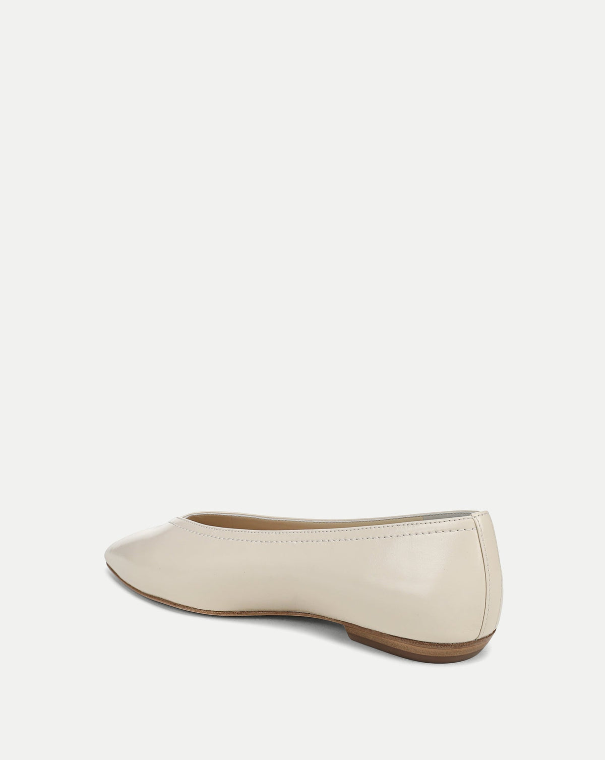 Veronica Beard | Bancroft Leather Ballet Flat in White Limestone Ivory