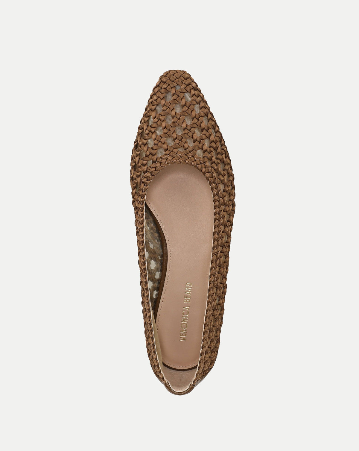 Veronica Beard | Cienna Woven Satin Flat in Chestnut Brown Chestnut