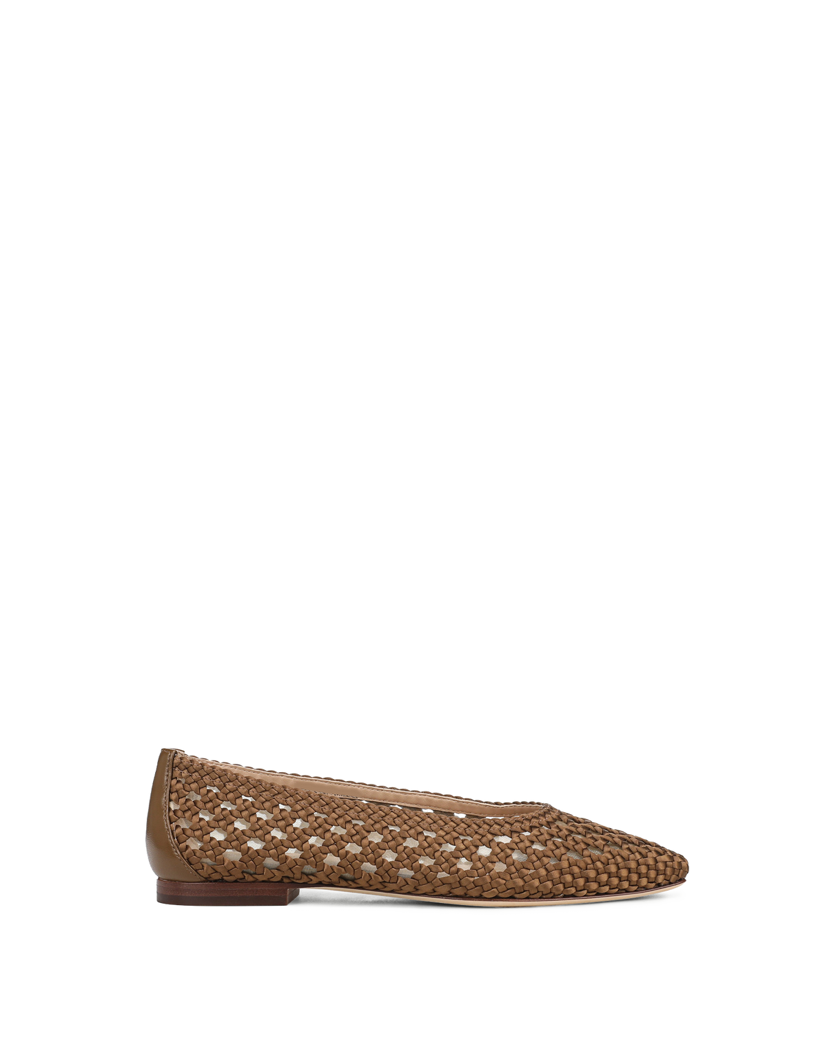 Veronica Beard | Cienna Woven Satin Flat in Chestnut Brown Chestnut
