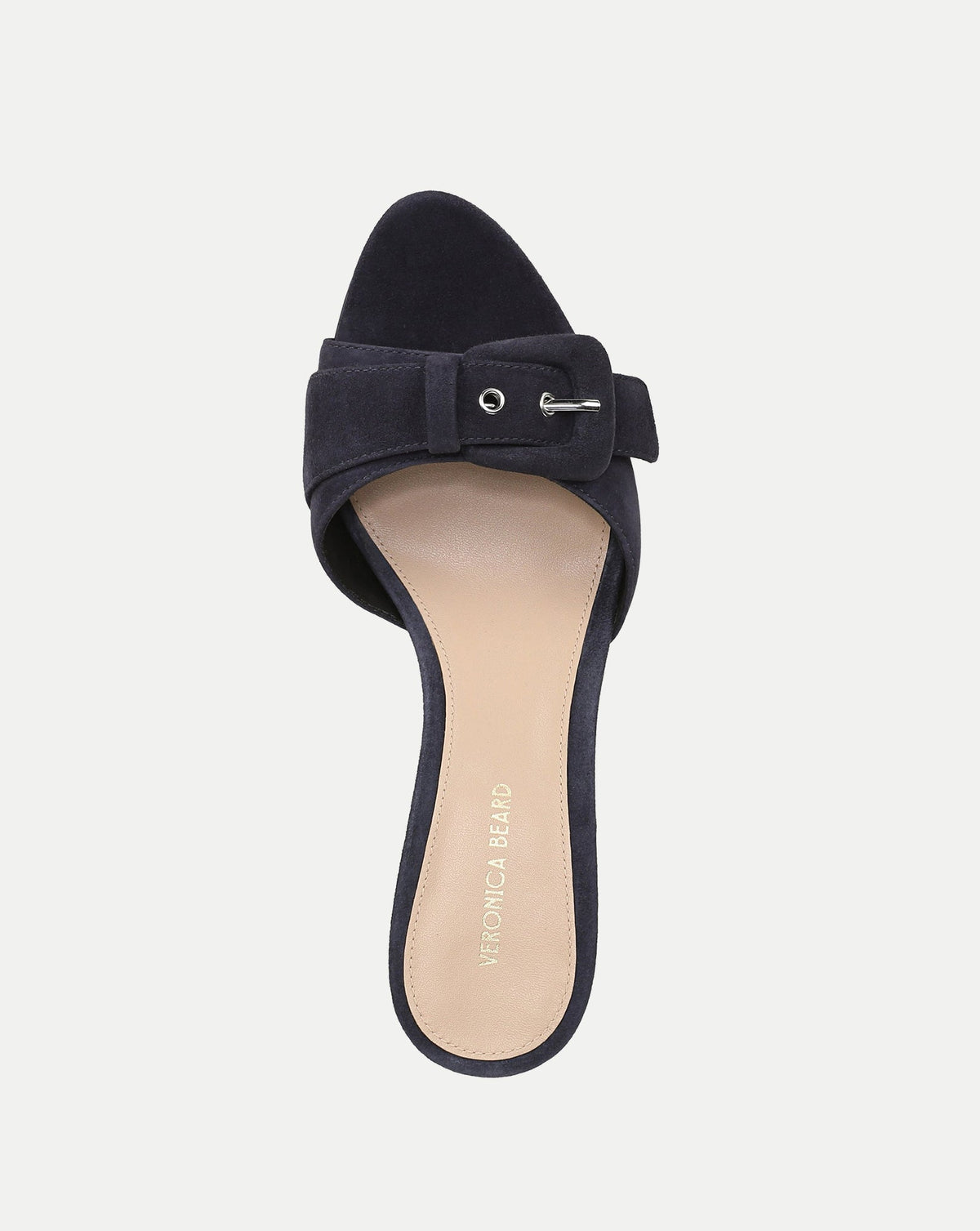 Veronica Beard | Tia Buckle Sandal in Navy Suede Navy