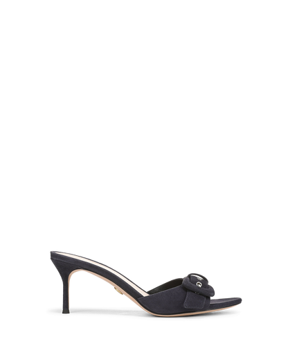 Veronica Beard | Tia Buckle Sandal in Navy Suede Navy