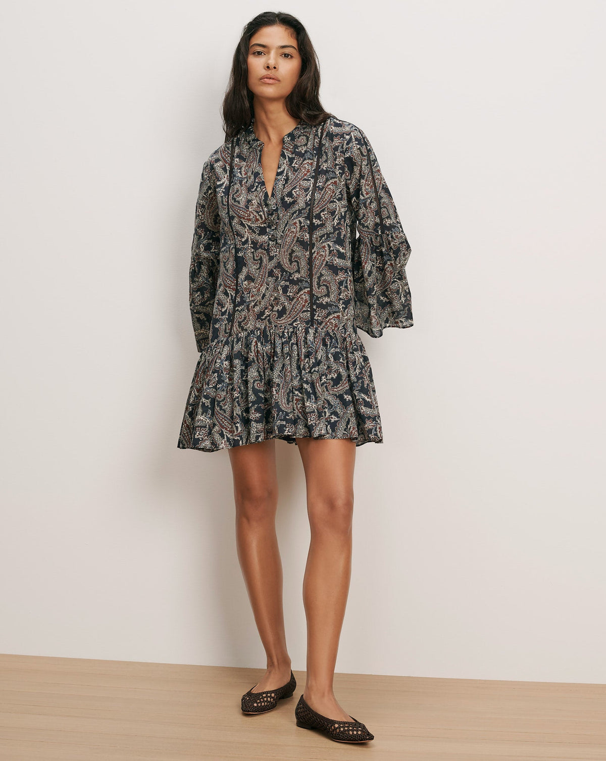 Veronica Beard | Novessa Paisley Mini Dress in Navy Multi Navy Multi