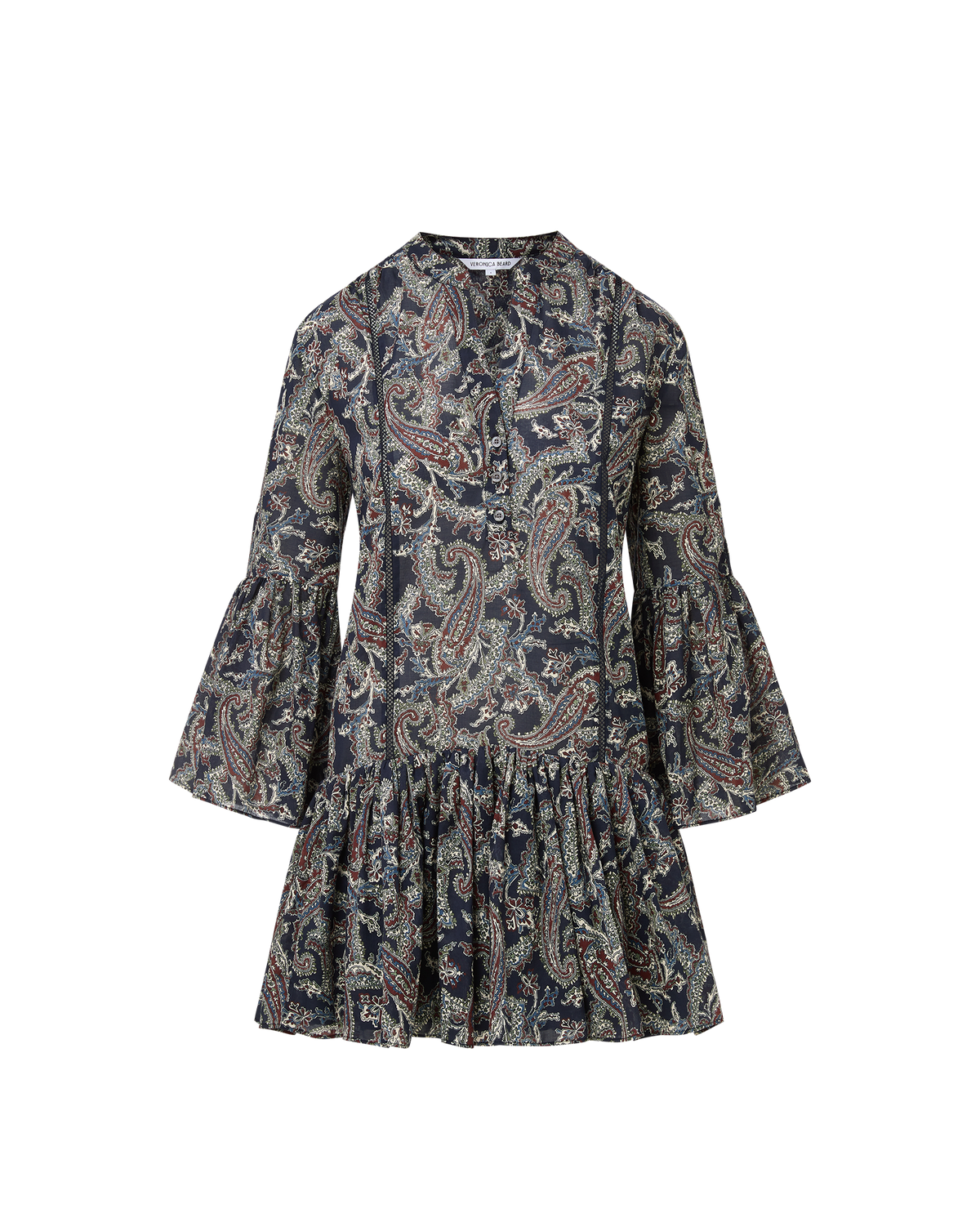 Veronica Beard | Novessa Paisley Mini Dress in Navy Multi Navy Multi