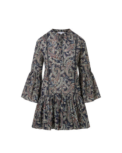 Veronica Beard | Novessa Paisley Mini Dress in Navy Multi Navy Multi