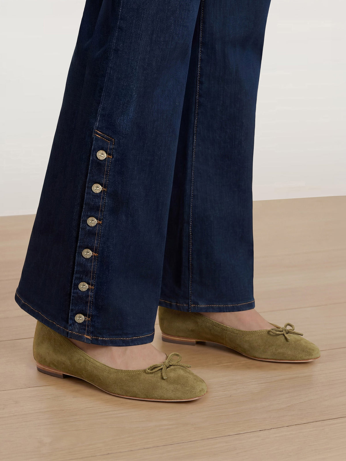 Veronica Beard | Cailey Suede Ballet Flat in Fennel Green Fennel Green