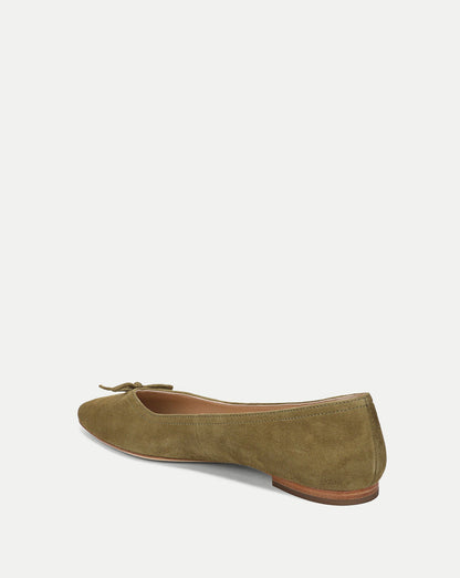 Veronica Beard | Cailey Suede Ballet Flat in Fennel Green Fennel Green