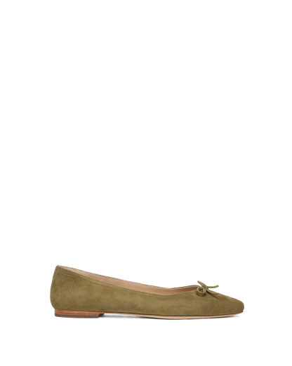Veronica Beard | Cailey Suede Ballet Flat in Fennel Green Fennel Green