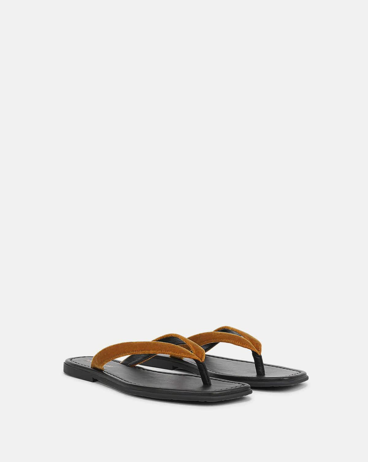Veronica Beard | Clea Velvet Flip-Flop Sandal in Mustard Yellow Mustard Yellow