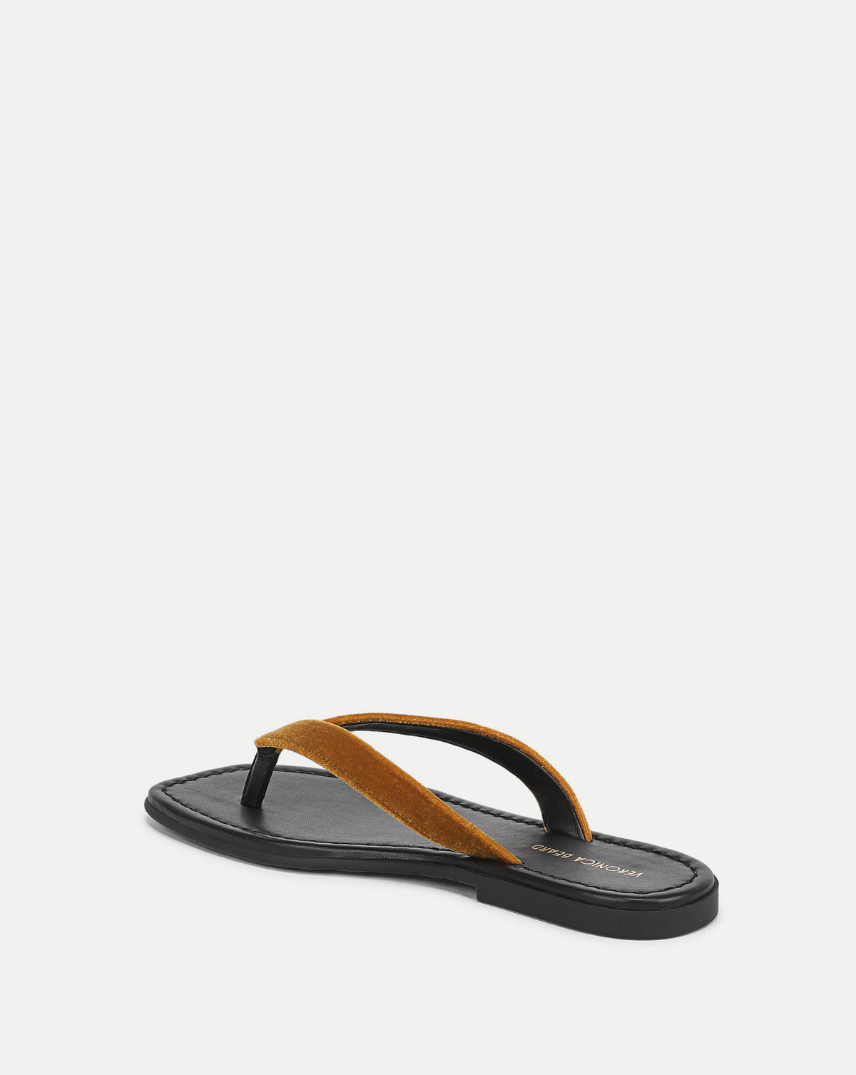 Veronica Beard | Clea Velvet Flip-Flop Sandal in Mustard Yellow Mustard Yellow