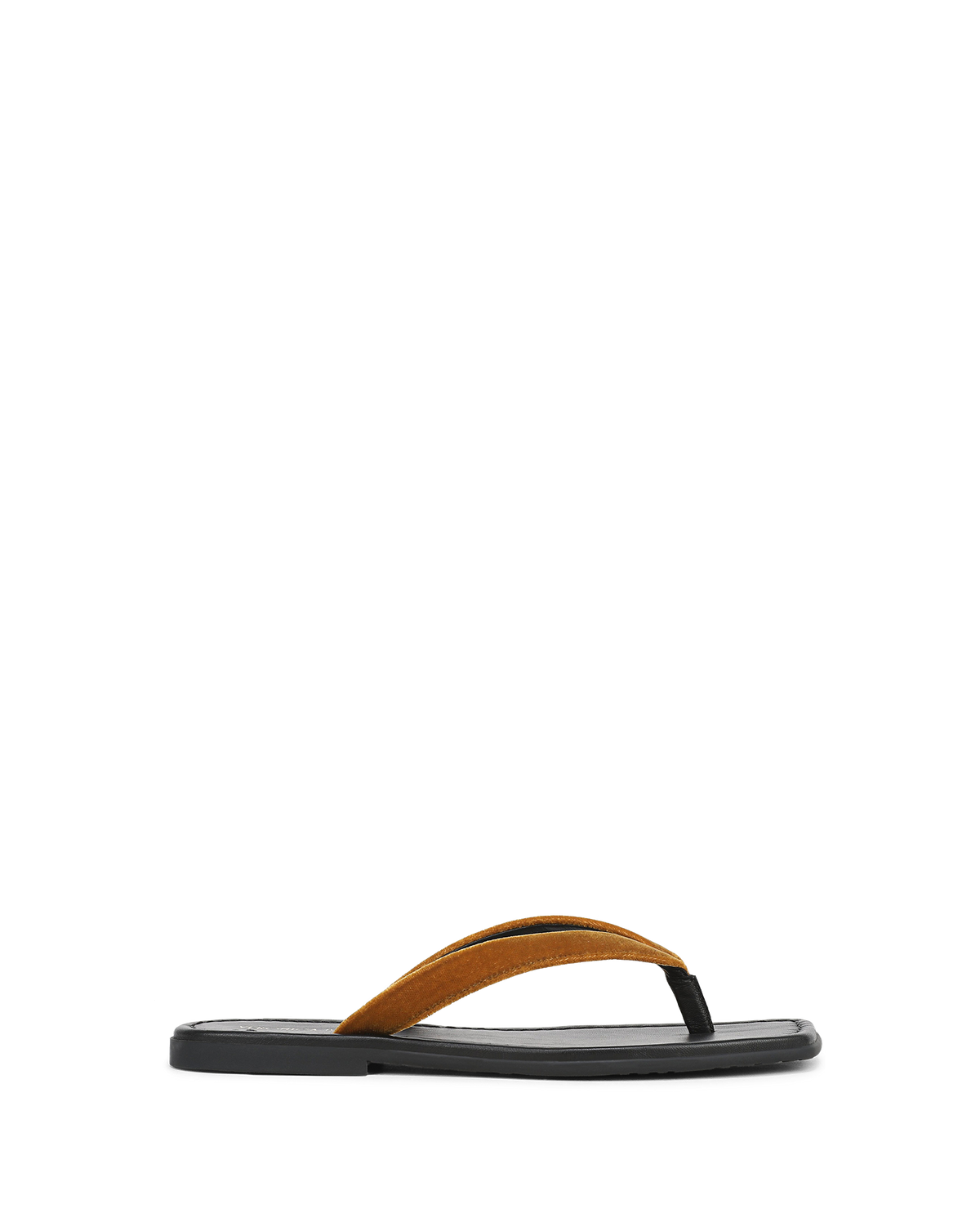Veronica Beard | Clea Velvet Flip-Flop Sandal in Mustard Yellow Mustard Yellow