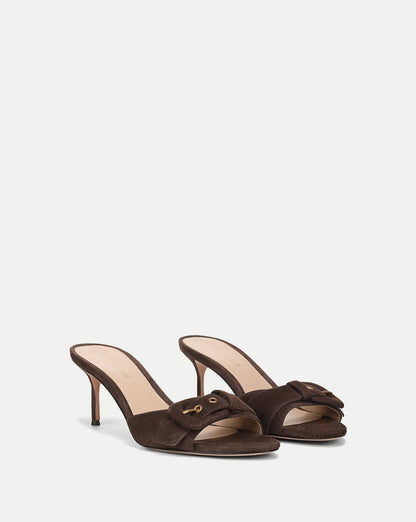 Veronica Beard | Tia Buckle Sandal in Espresso Brown Espresso