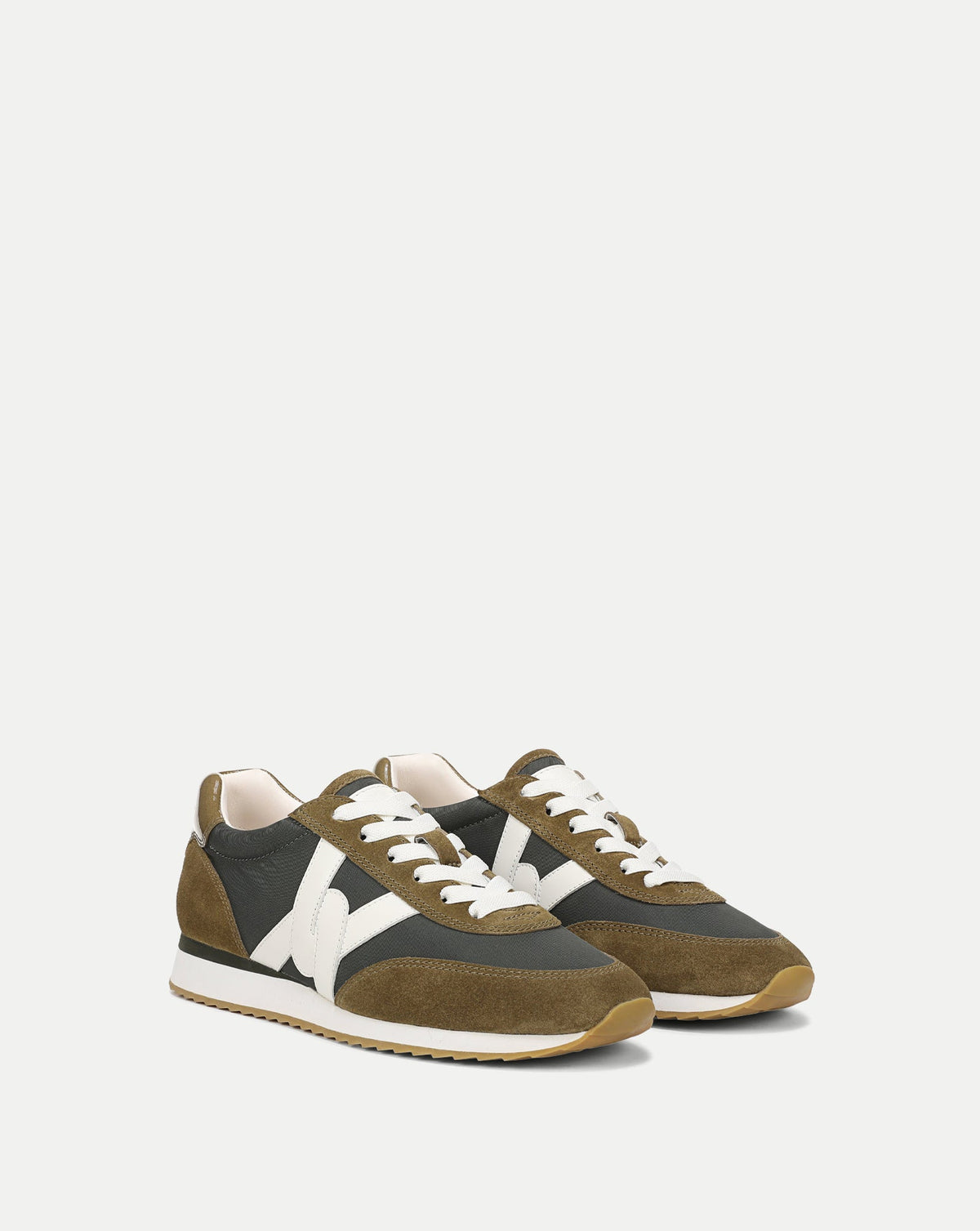 Veronica Beard | Penrose Sneaker in Green Suede & Grey Nylon Loden/Fennel Loden/Fennel
