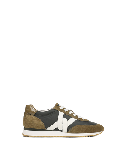 Veronica Beard | Penrose Sneaker in Green Suede & Grey Nylon Loden/Fennel Loden/Fennel